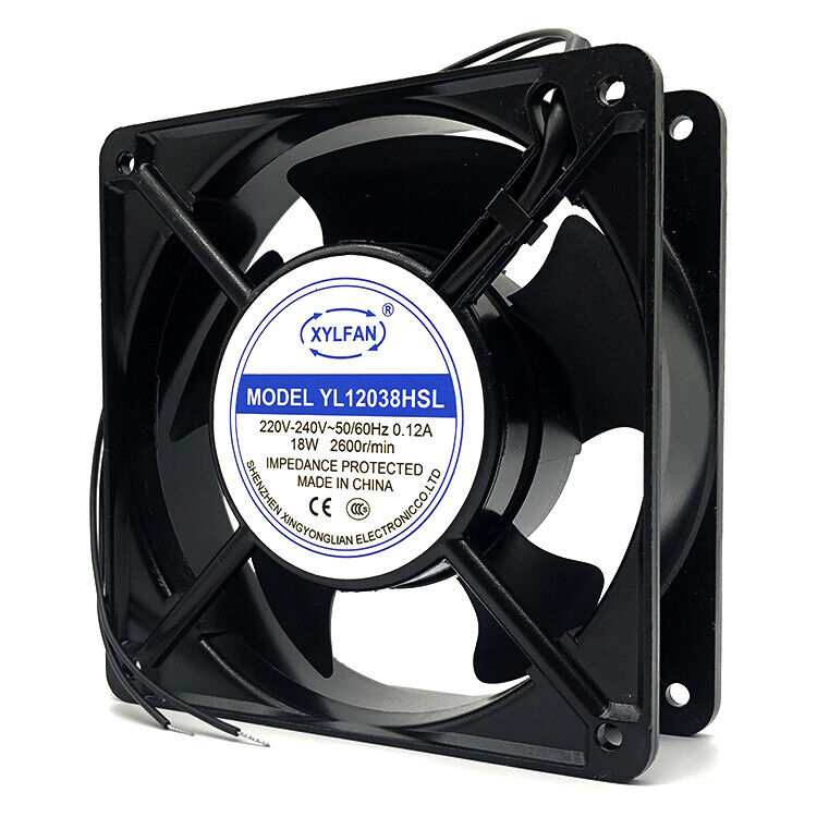 new 1PC 0.12A 18W 12038 12CM cabinet cooling fan YL12038HBL 220V - YUNLE