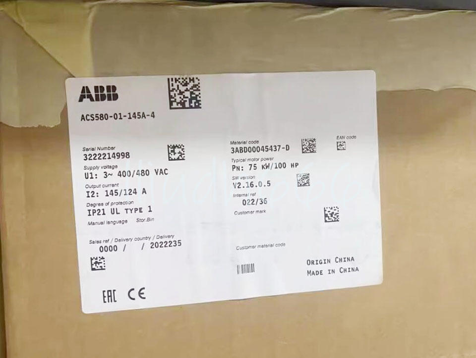 new 1PC ABB ACS580-01-145A-4 Inverter ACS58001145A4 75Kw ping - ABB