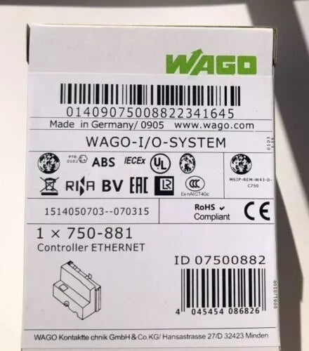 new 1PC Wago 750-881 Ethernet Controller PLC Module 750881 ping - WAGO