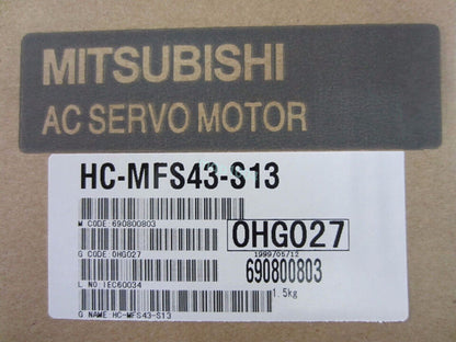 MITSUBISHI SERVO MOTOR HC-MFS43B-S13 HCMFS43BS13 43A 1300 RPM 18V 20A 4 Phase - MITSUBISHI