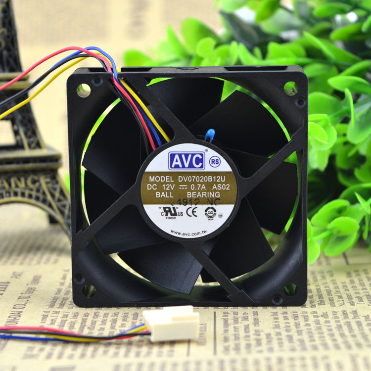 new 1PC  dual ball bearing server inverter cooling fan  DV07020B12U 7020 DC 12V 0.7A