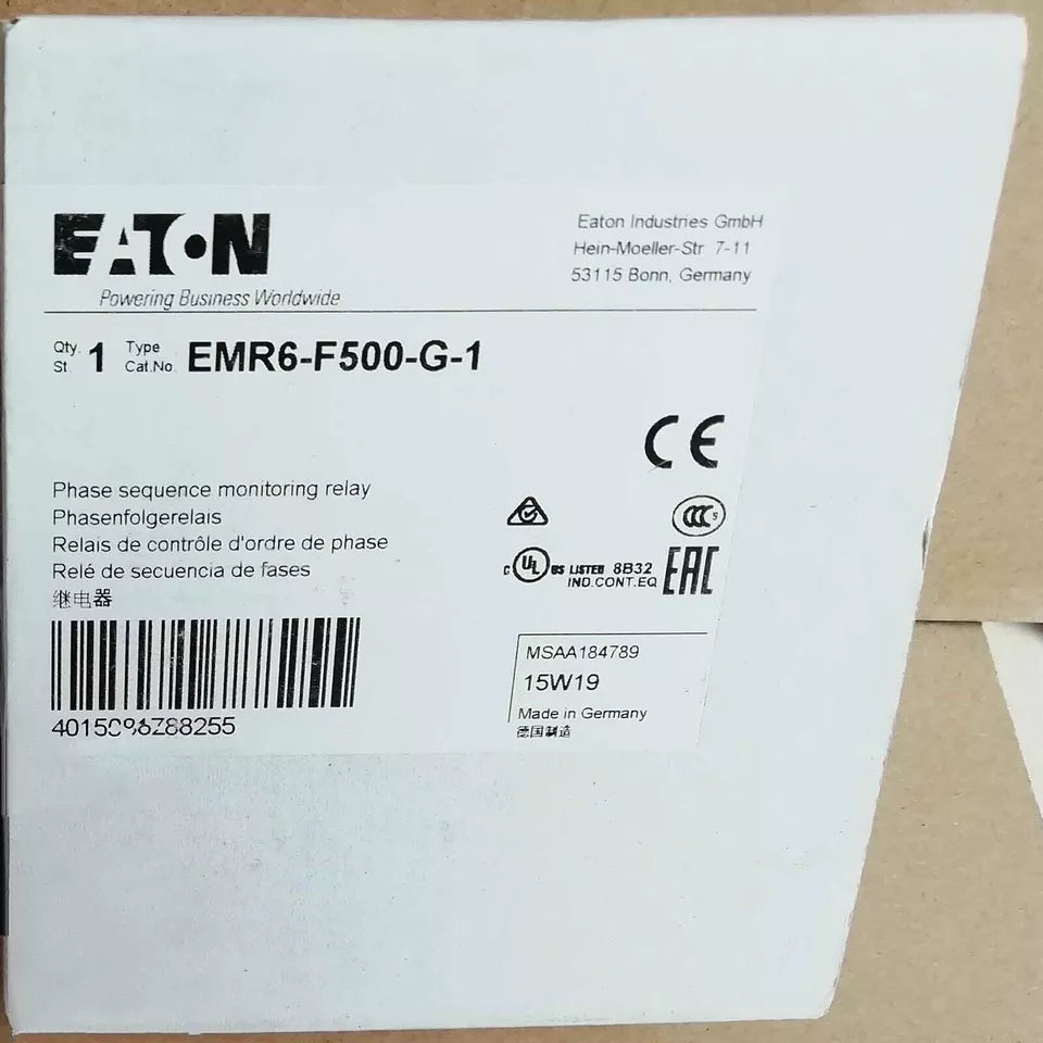 new Eaton MOELLER EMR6-F500-G-1 Phase Sequence Monitoring Relay ping