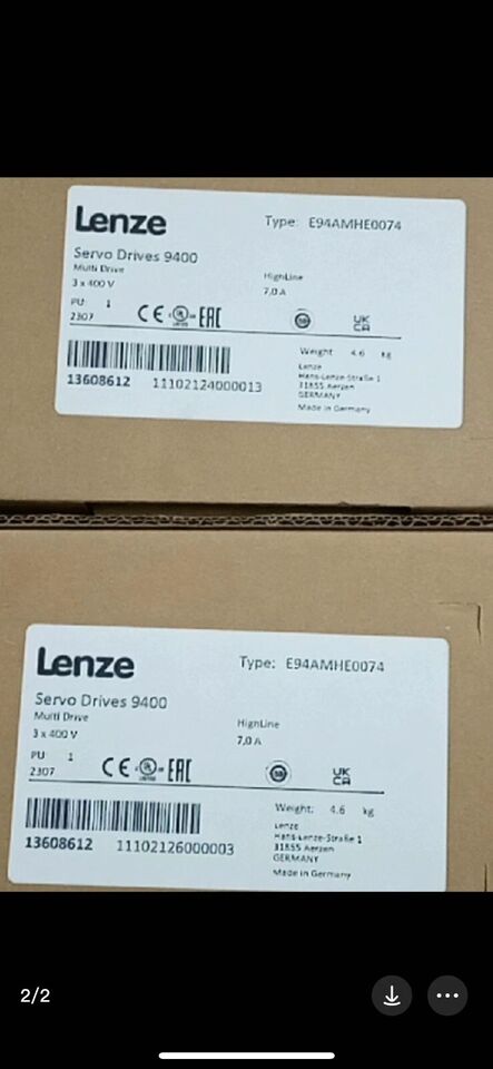new LENZE E94AMHE0074 Servo Drive E94AMHE0074 In Box ping - LENZE