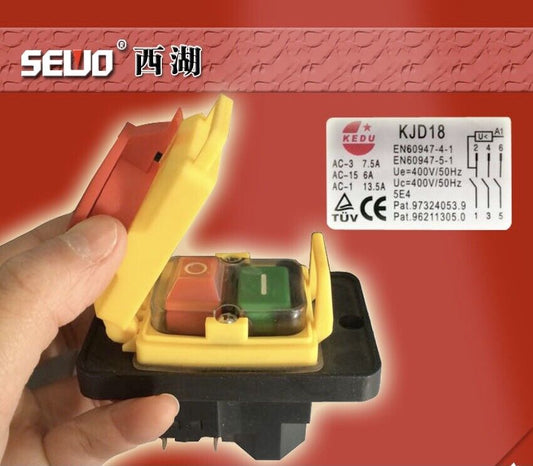 new KEDU KJD18 marine grinder 6Pin Electromagnetic power Pushbutton switch 400V 50Hz - KEDU