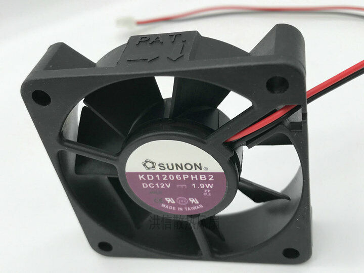 new 1 PCS  Fan  60*15MM cooling fan 2 Pin KD1206PHB2 DC12V 1.9W 6015