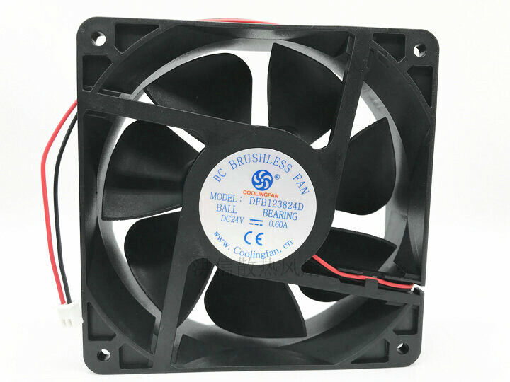 new 1PC 2-wire gale volume cooling fan DC24V 0.60A 12CM  DFB123824D