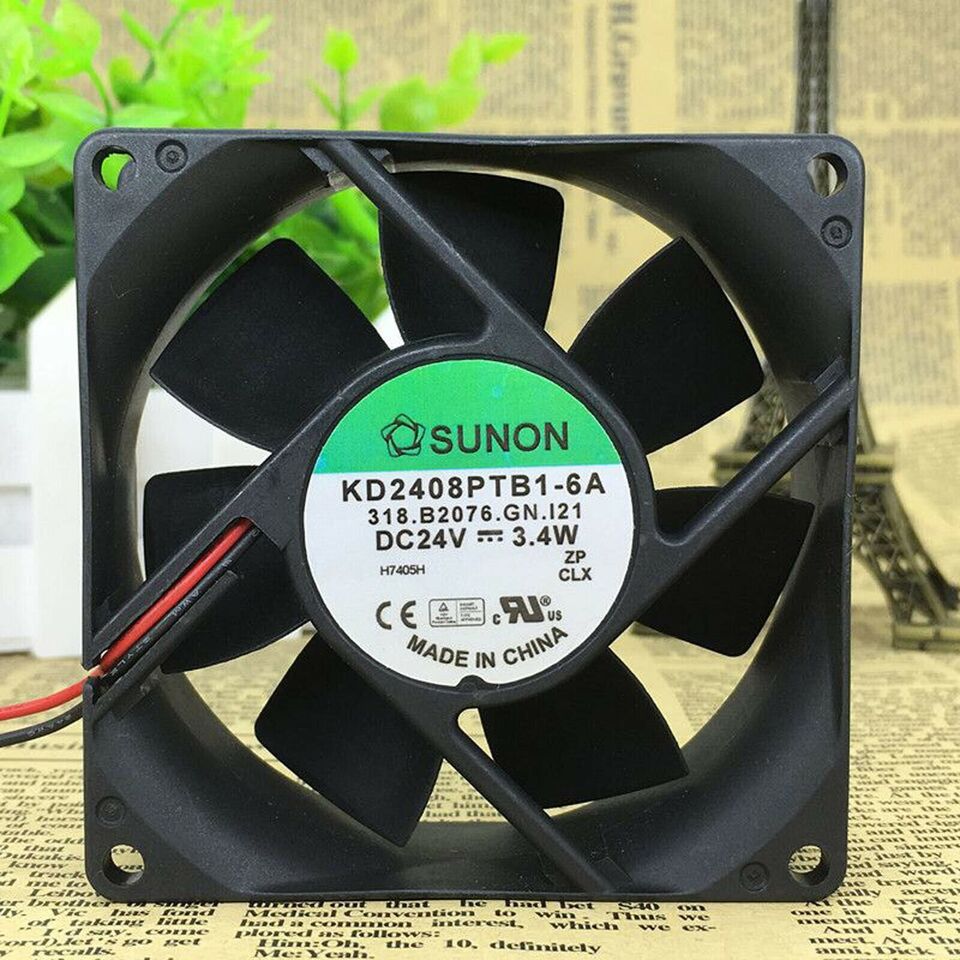 new 1PC SUNON KD2408PTB1-6A 24V 3.4W 8025 8cm 2-wire Inverter Cooling Fan - SUNON