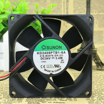 new 1PC SUNON KD2408PTB1-6A 24V 3.4W 8025 8cm 2-wire Inverter Cooling Fan - SUNON