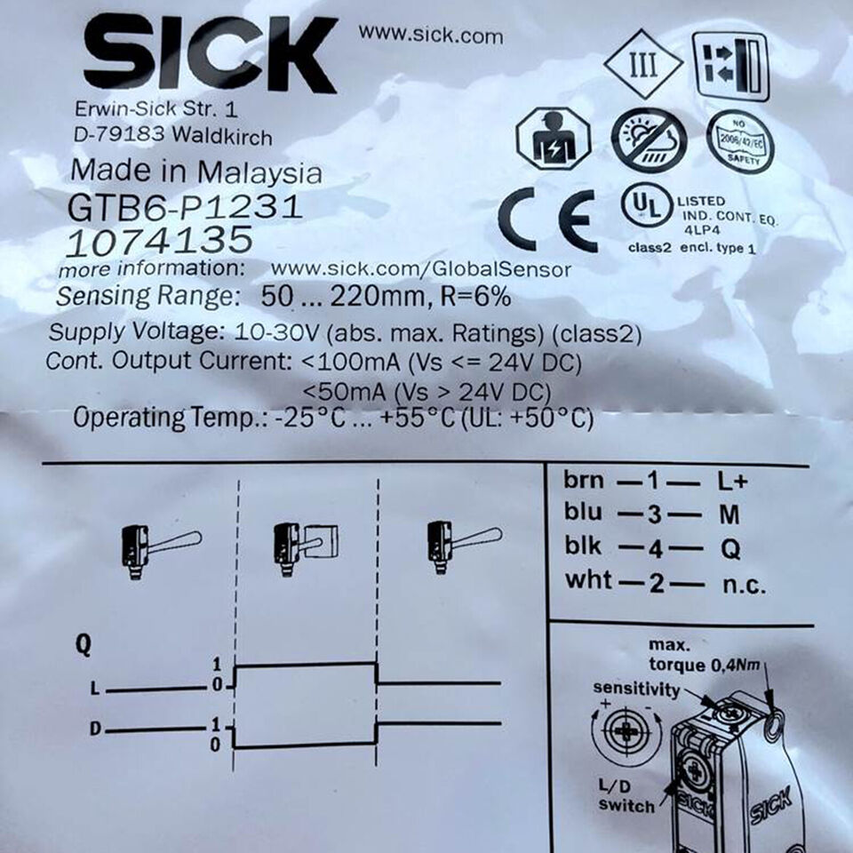 1PC GTB6-P1231 Photoelectric Switch Sensor - SICK