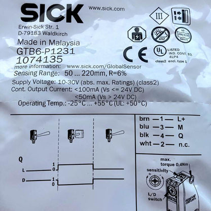 1PC GTB6-P1231 Photoelectric Switch Sensor - SICK