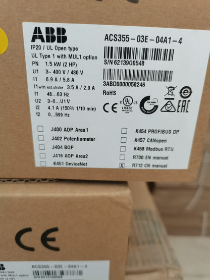 new 1PC ABB ACS355-03E-04A1-4 ACS35503E04A14 Inverter Expeidted - ABB