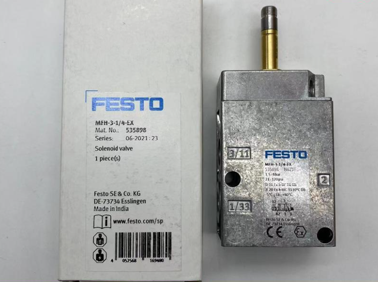 Festo MFH-3-1/4-EX 535898 Solenoid Valve One MFH31/4EX - FESTO MOTION TECHNOLOGIES USA
