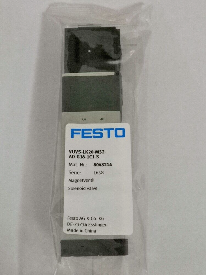 new Festo VUVS-LK20-M52-AD-G18-1C1-S 8043214 Solenoid Valve One - FESTO