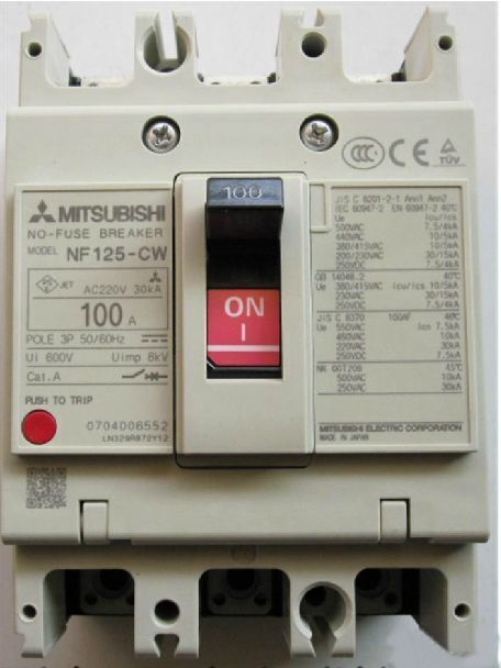 new Mitsubishi NF125-CW 3P 100A Circuit Breaker One NF125CW - MITSUBISHI