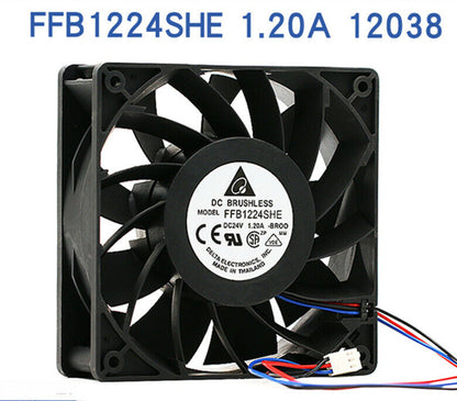 new 1PC Delta FFB1224SHE-BR00 12038 24V 1.20A 3-pin large air volume inverter fan - DELTA