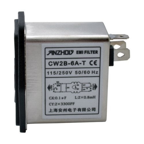 new 1PC with switch EMI filter 115/250V 6A AC power purifier CW2B-6A-T IEC socket - POWERPRO