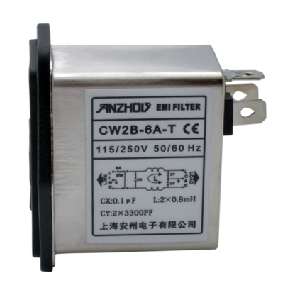 new 1PC with switch EMI filter 115/250V 6A AC power purifier CW2B-6A-T IEC socket - POWERPRO