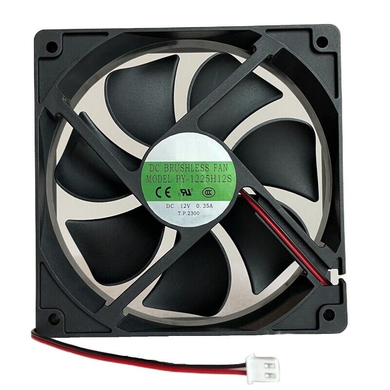 used 1PC for 12V Cooler 0.35A 12CM 120*120*25mm 2pin Cooling Fan PY-1225H12S - PLC