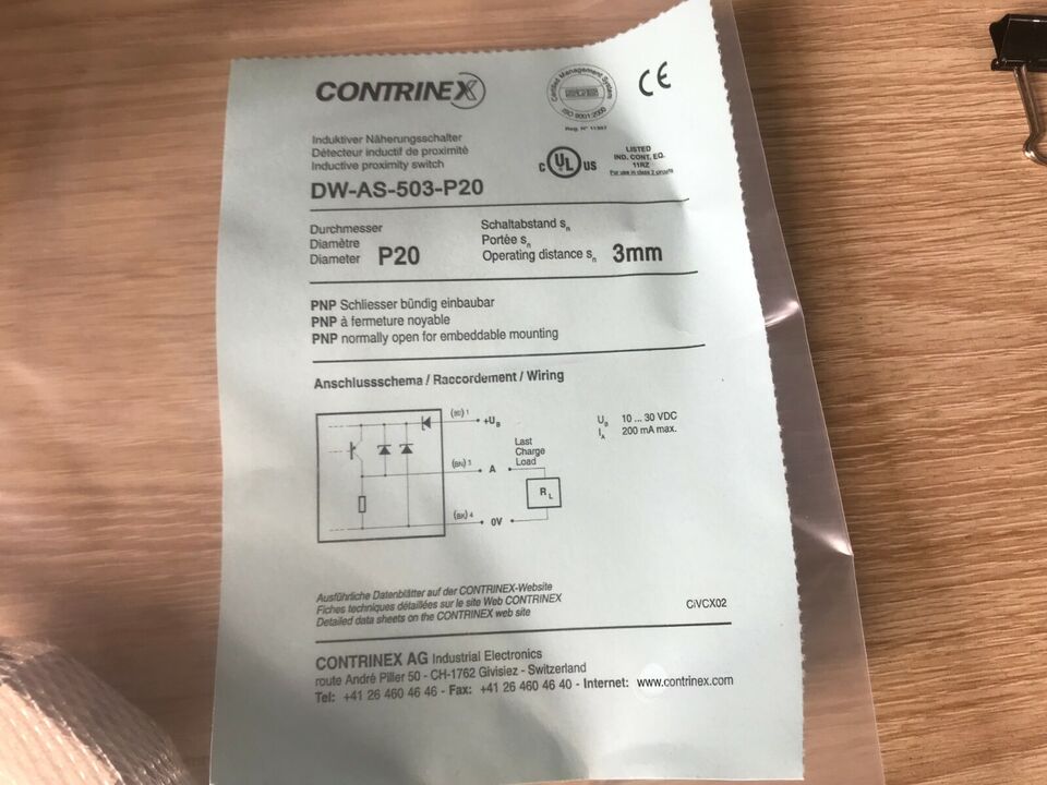 new 1PC Contrinex DW-AS-503-P20 Sensor DWAS503P20 - CONTRINEX