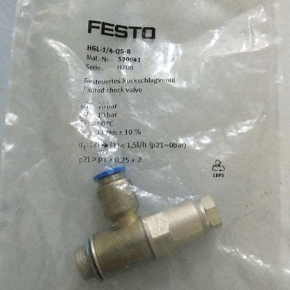 new 1PC Festo HGL-1/4-QS-8 530041 Check Valve In Box HGL14QS8 - FESTO