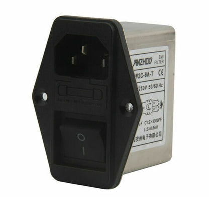 new 1PC AC power purifier filter inductor 115/250V 6A socket switch filter CW2C-6A-T - KOEED