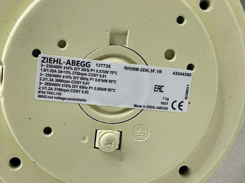 new 1PC  For ZIEHL-ABEGG RH28M-2DK.3F.1R Centrifugal Fan SIEMENS INVERTER