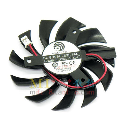new 1PC 75X75X10mm 2-wire 2-pin card fan Power Logic PLD08010S12H Server Frameless - POWER LOGIC