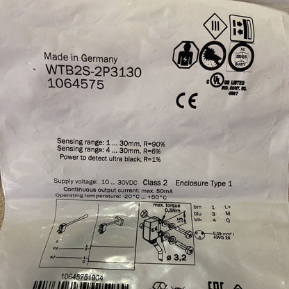 new SICK WTB2S-2P3130 Photoelectric Sensor One WTB2S2P3130 - SICK