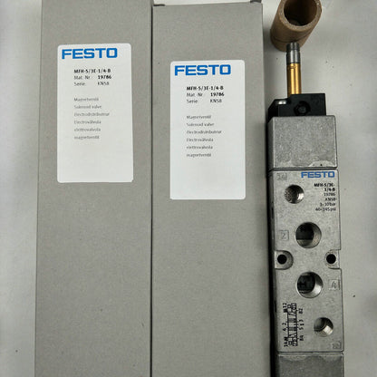 new Festo MFH-5/3E-1/4-B 19786 Solenoid Valve One MFH5/3E1/4B - FESTO