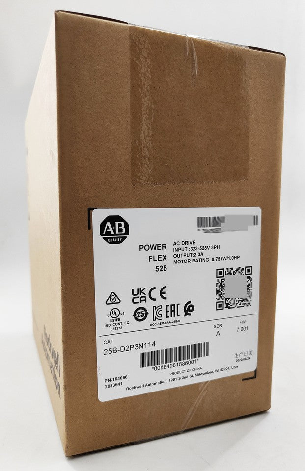 new Allen-Bradley 25B-D2P3N114 PowerFlex 525 0.75kW 1Hp AC Drive 25BD2P3N114