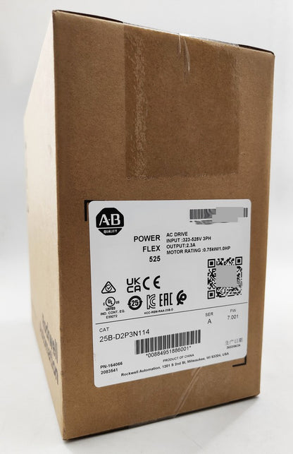 new Allen-Bradley 25B-D2P3N114 PowerFlex 525 0.75kW 1Hp AC Drive 25BD2P3N114