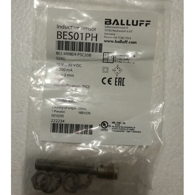 1 PC BALLUFF Proximity Switch Sensor M08EH-PSC20B-S04G - BALLUFF