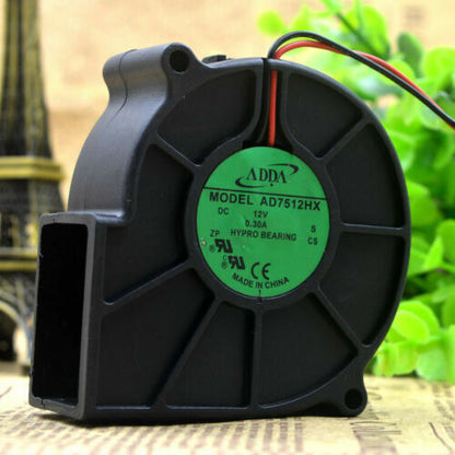 new 1pc ADDA AD7512HX 12V 0.3A 7.5CM 7530 Turbo fan Centrifugal blower