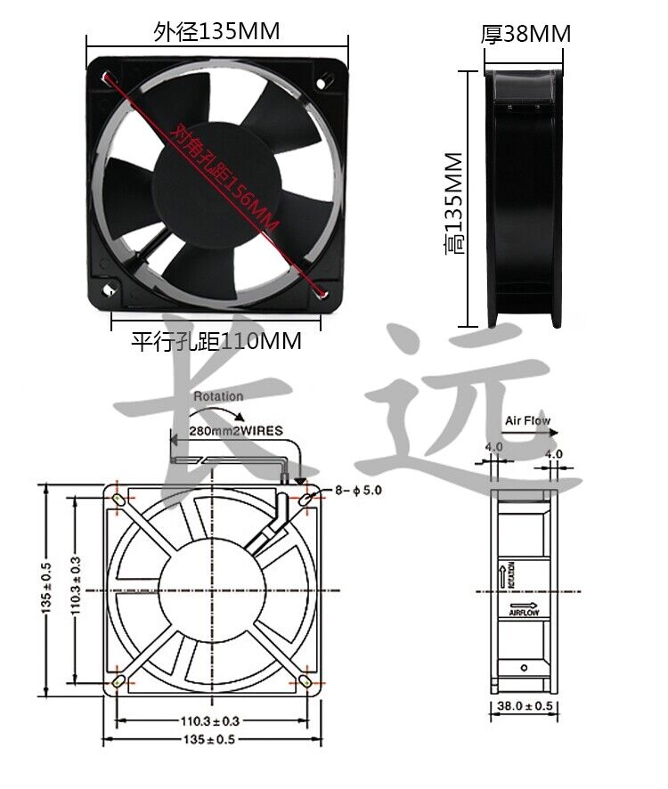 new 1PC Cabinet Axial Cooling Fan HT-A13538D220 AC220-240V - THYRISTOR
