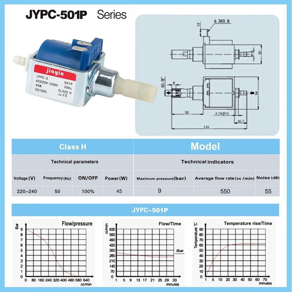 JYPC-5 Electric Coffee Cleaning Machine 220V 45W Water Solenoid Pump - KOEED