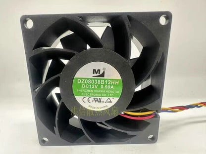 new 1 PCS DC12V 0.90A 8038 80*38MM 4WIRE DZ08038B12HH FAN - KOEED