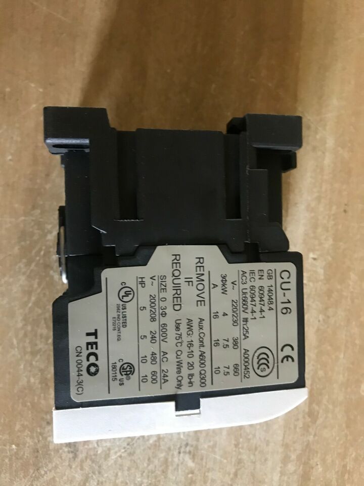 TECO CU-16 110VAC Contactors - TECO
