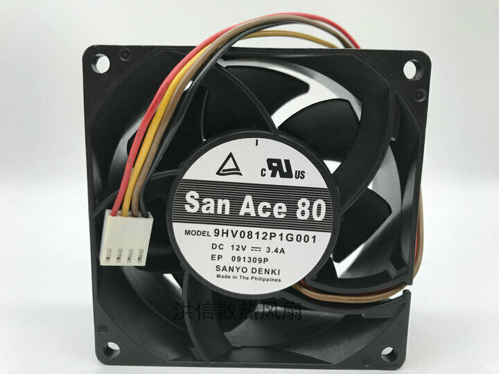 new 1PC For SANYO 9HV0812P1G001 DC12V 3.4A 8038 8CM 4pin - SANYO