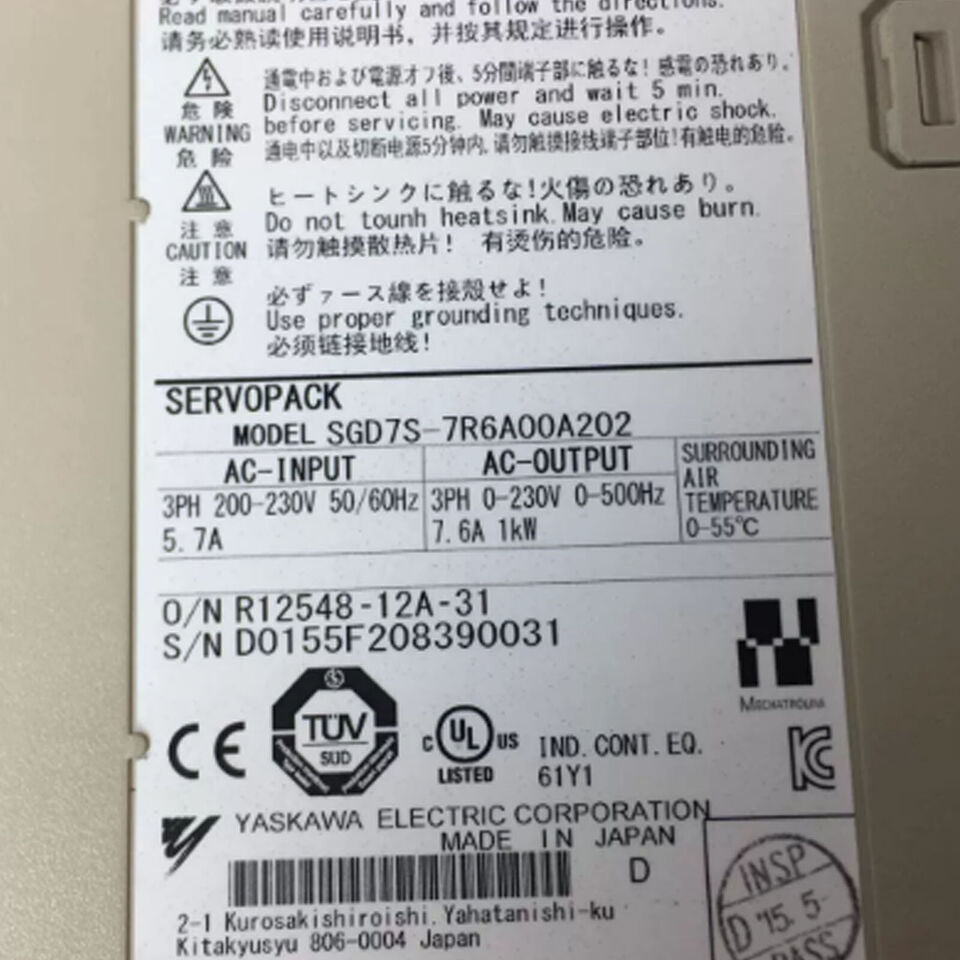 new 1PC Yaskawa SGD7S-7R6A00B202 Servo Driver SGD7S7R6A00B202 ping - YASKAWA