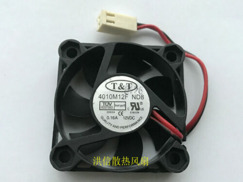 new 1PC 2-wire silent cooling fan 2PIN 4010M12F ND8 DC12V 40MM 0.16A 40*10MM