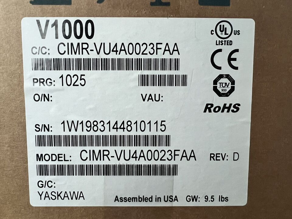 1-PC Yaskawa CIMR-VU4A0023FAA Inverter - YASKAWA ELECTRIC CORPORATION