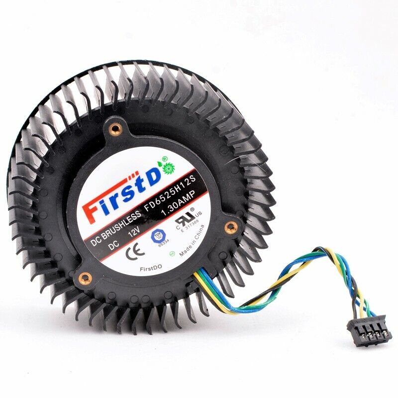 new 1PC For FD6525H12S 12V 1.3A 4PIN R9 270/270X 470 480 Graphics Card CPU Fan - PLCCORE