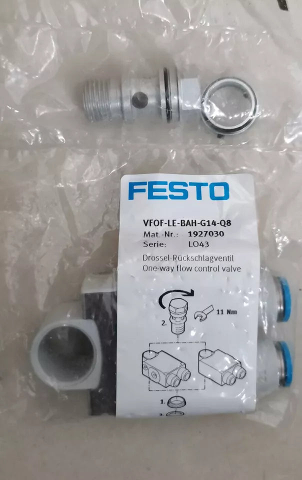 Festo VFOF-LE-BAH-G14-Q8 1927030 One-way throttle valve - FESTO