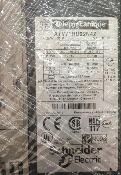 Schneider ATV71HU22N4Z 1-Unit 2.2KW 3HP 380V Complete Set - SCHNEIDER