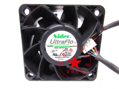 new 1PC Nidec V60E12BHA7-07 12V 1.05A 6CM 6038 4-wire cooling fan - NIDEC