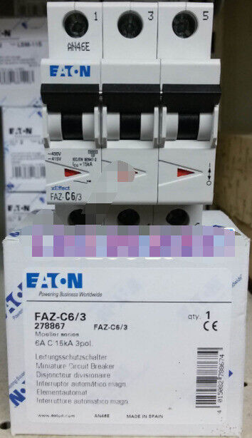 new Eaton Moeller 1PC  FAZ-C6/3 Circuit Breake ping Time Relay Moeller