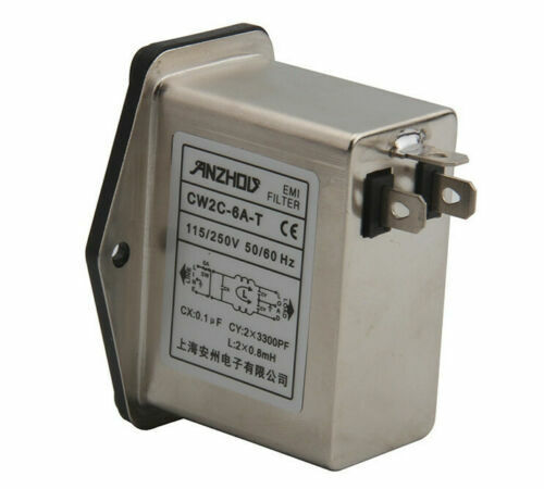 new 1PC AC power purifier filter inductor 115/250V 6A socket switch filter CW2C-6A-T - KOEED