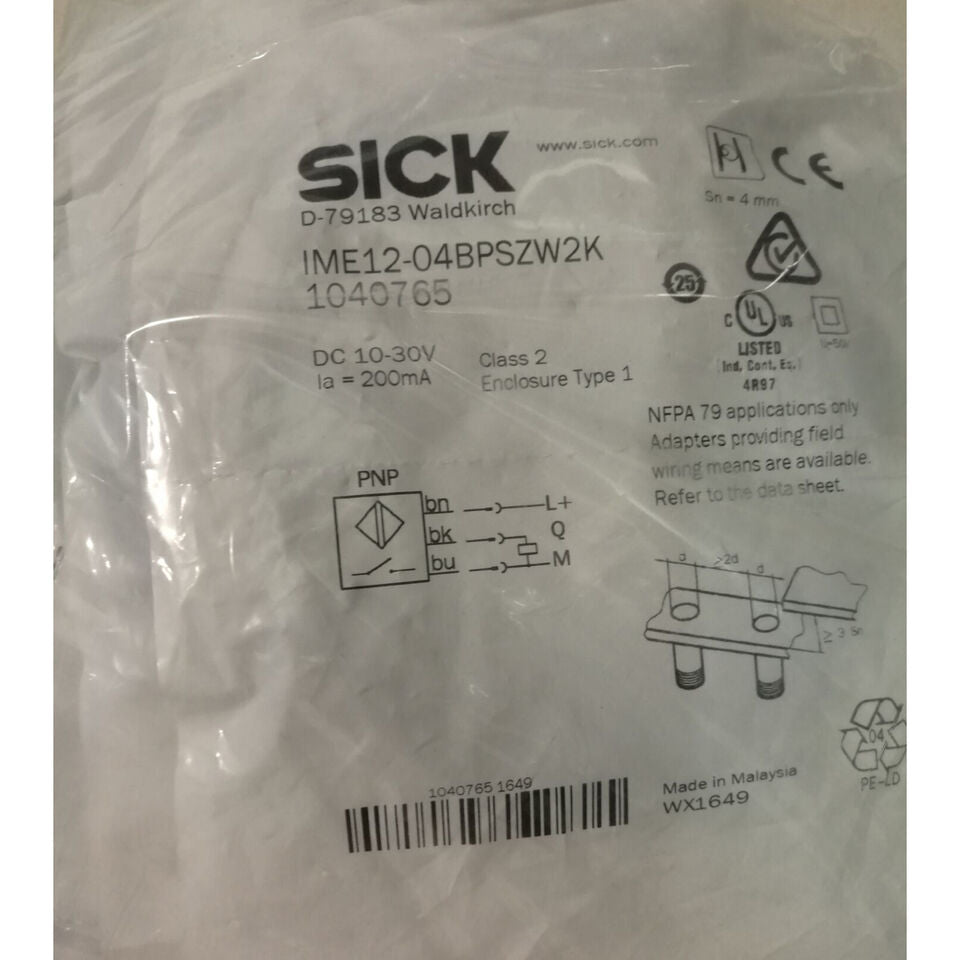 new SICK IME12-04BPSZW2K Proximity Switch One IME1204BPSZW2K - SICK