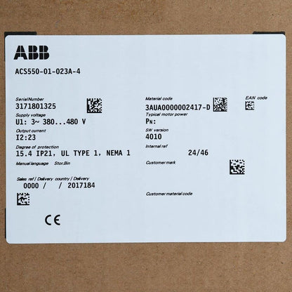 One ACS55001023A4 Inverter 7.5Kw AC/DC Industrial Automation Controller - ONE