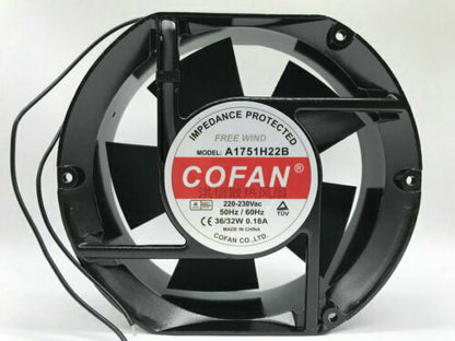 new 1 pcs AC 220-230V 36/32W 0.18A 17CM 2 Wire Fan A1751H22B - KOEED